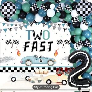 “Two fast” theme decorations